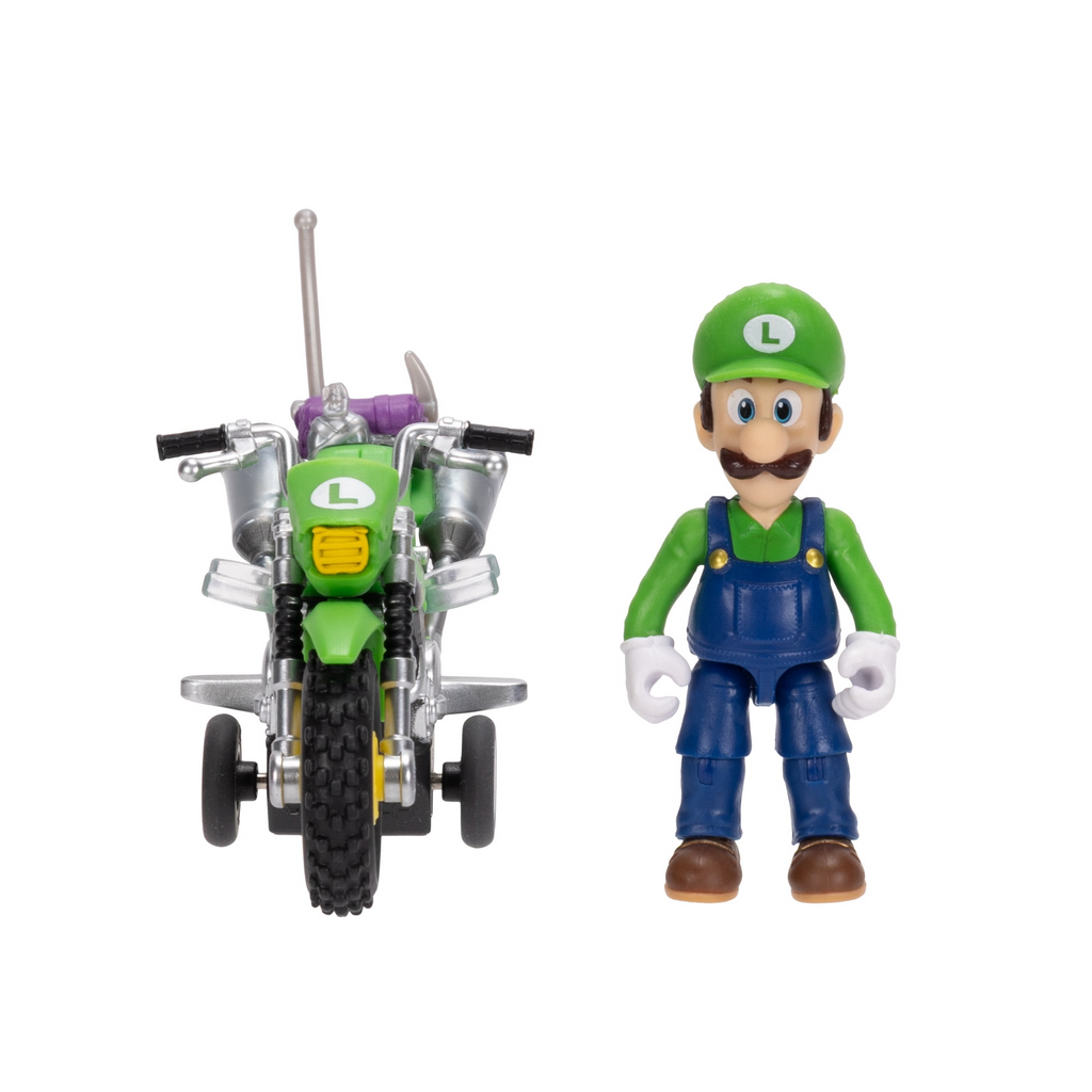The Super Mario Galaxy Movie – 2.5 inch Action Figure with Pull Back Motorcycle – Luigi