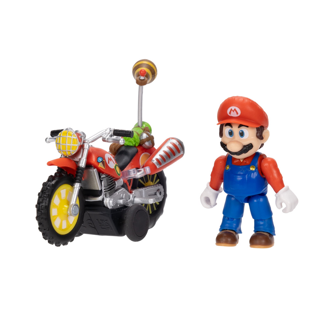 The Super Mario Galaxy Movie – 2.5 inch Action Figure with Pull Back Motorcycle – Mario