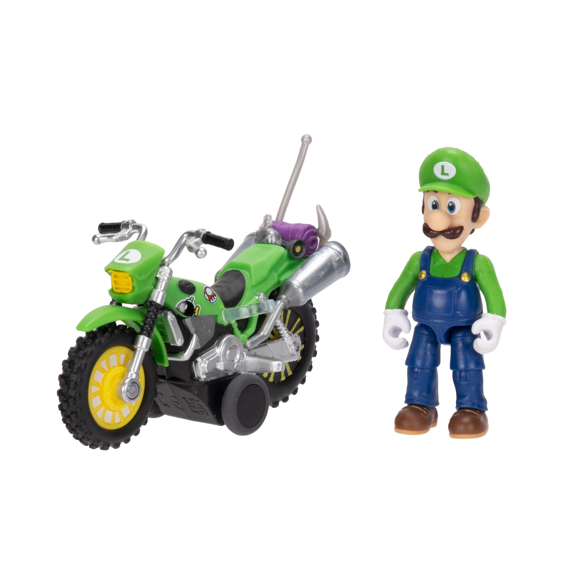 The Super Mario Galaxy Movie – 2.5 inch Action Figure with Pull Back Motorcycle – Luigi